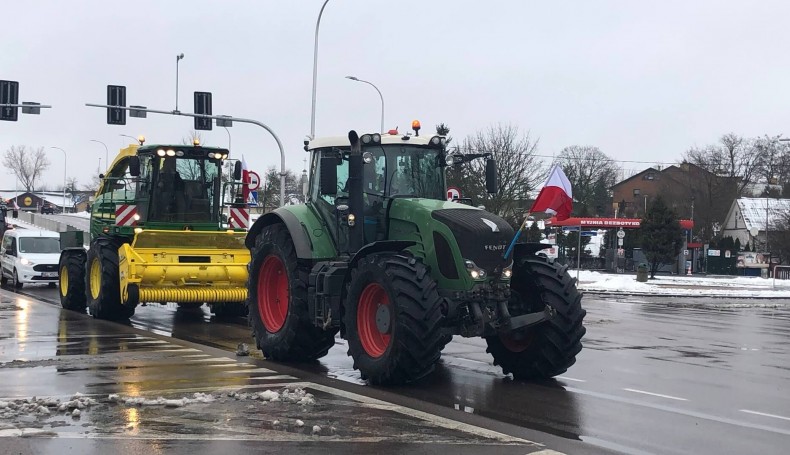 Protest rolników w Suwałkach, fot. Karol Prymaka