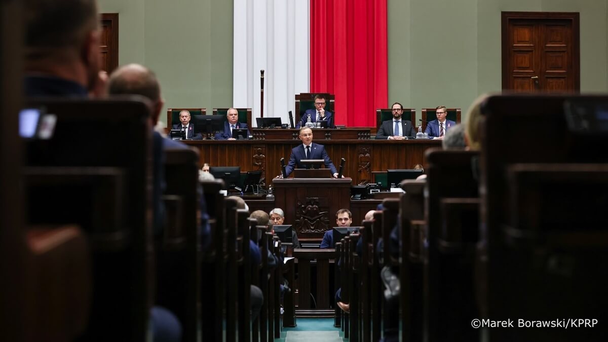 Orędzie prezydenta Andrzeja Dudy w Sejmie, 16.10.2024, fot. Marek Borawski/Kancelaria Prezydenta, źródło: x.com/prezydentpl