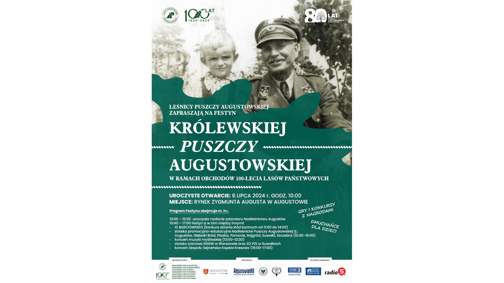 Plakat Festynu Królewskiej Puszczy Augustowskiej, źródło: materiały organizatora