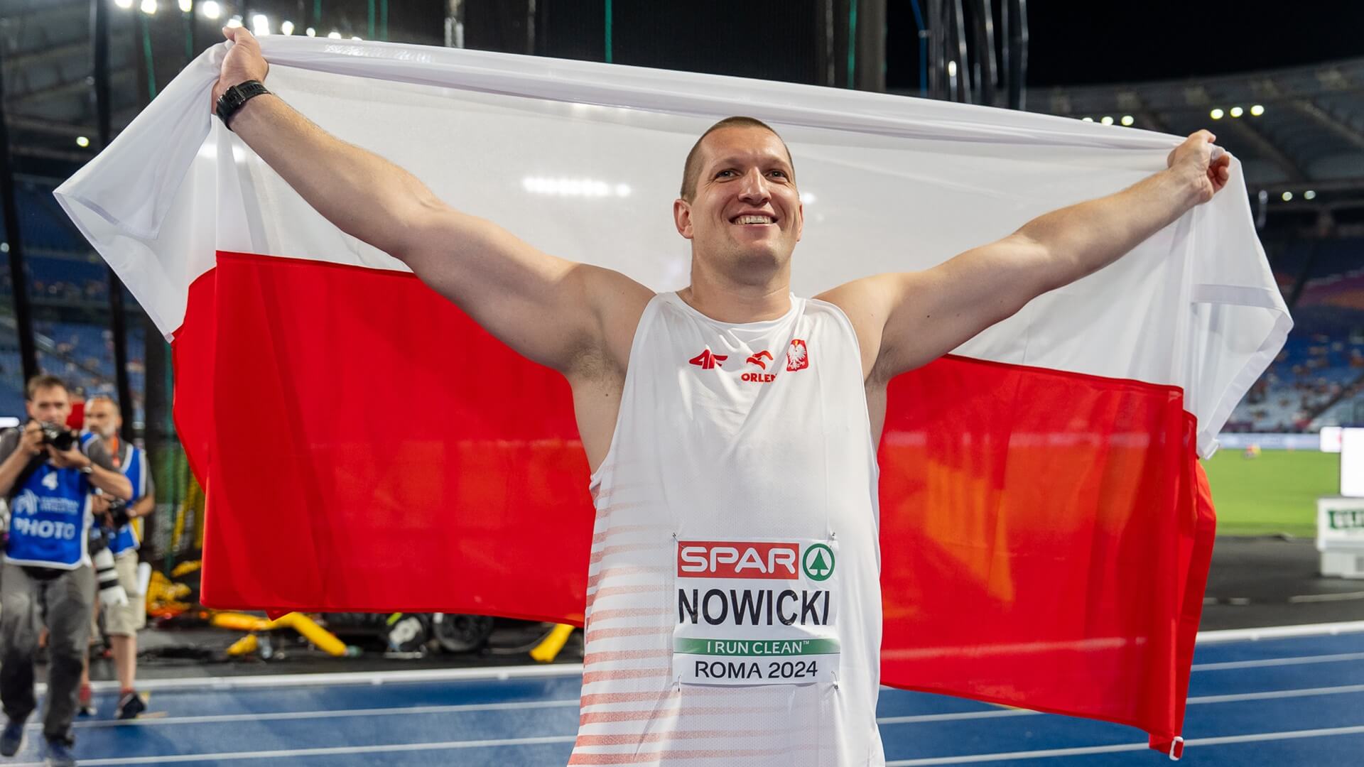 Wojciech Nowicki ze złotym medalem mistrzostw Europy w Rzymie, 9.06.2024, fot. Tomasz Kasjaniuk/PZLA, materiały prasowe