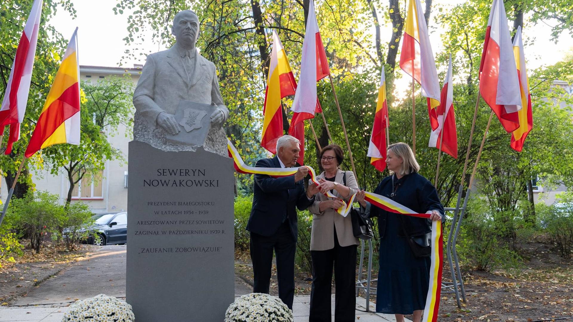 Odsłonięcie pomnika Seweryna Nowakowskiego, 16.09.2024, źródło: Miasto Białystok, Facebook