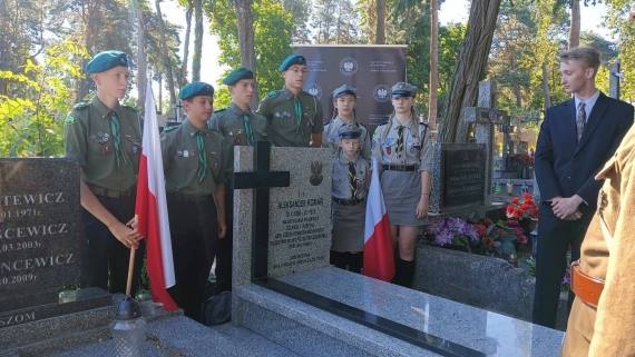 Uroczystość poświęcenia odnowionego grobu majora Aleksandra Komara, 13.08.2024, fot. Marcin Gliński