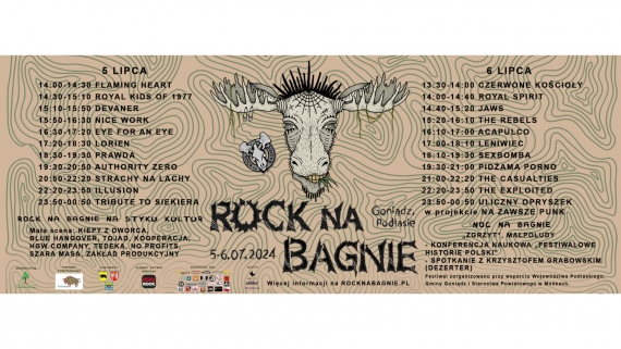 Plakat festiwalu Rock na Bagnie, źródło: Facebook ROCK NA BAGNIE (OFFICIAL)