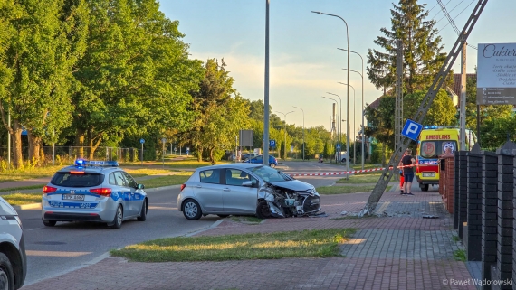 Wypadek na ulicy Spokojnej w Łomży, 2024.06.26, fot. Paweł Wądołowski