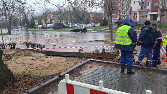 Awaria sieci wodociągowej w Białymstoku, 29.01.2024, fot. Wojciech Szubzda