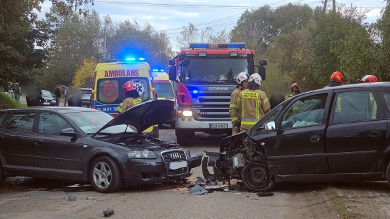 Wypadek w Piątnicy, 15.10.2024, fot. Paweł Wądołowski