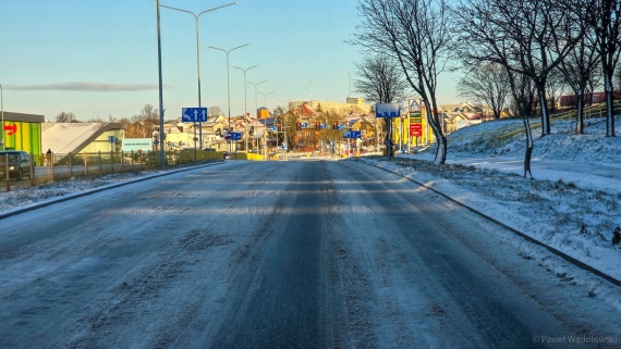 Oblodzone drogi w Podlaskiem, fot. Paweł Wądołowski