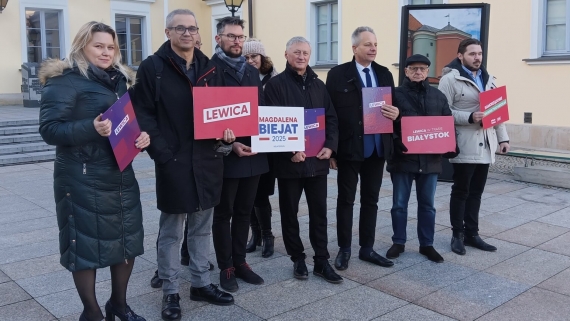 Poparcie podlaskiej Lewicy dla Magdaleny Biejat, 17.12.2024, fot. Marcin Gliński