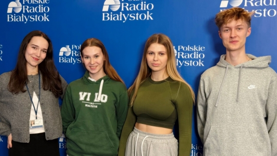 Łukasz Mortel, Maryna Misiejuk, Anastazja Szeremeta i Mateusz Korniluk postanowili przybliżyć swoim rówieśnikom polską kulturę ludową, 17.02.2025, fot. Aneta Łaski