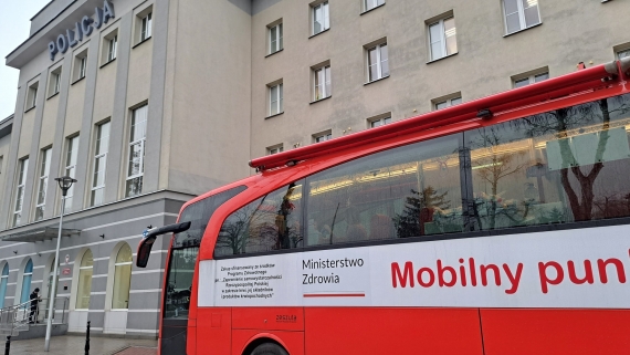 Krwiobus przy KWP w Białymstoku, 29.01.2025, fot. Marcin Mazewski