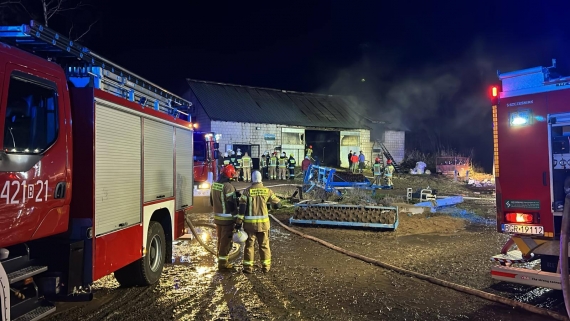 Pożar w miejscowości Skrodzkie, 10.12.2024, źródło: OSP w Grajewie