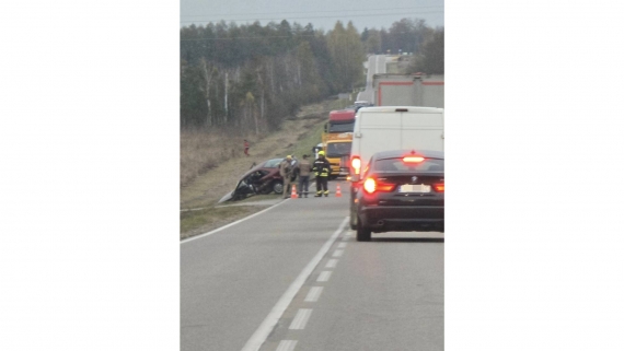 Wypadek w pobliżu miejscowości Szuszalewo, fot. Grzegorz Kudzin / Kolizyjne Podlasie / Facebook