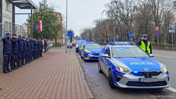 Hołd dla policjanta, który zginął na służbie, 29.11.2024, fot. Paweł Wądołowski