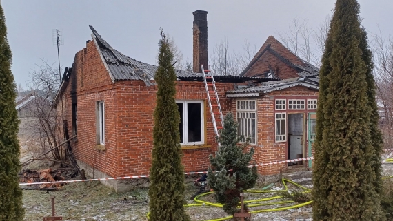 Pożar budynku mieszkalnego w miejscowości Czeremcha-Wieś, 19.02.2025, źródło: KP PSP Hajnówka