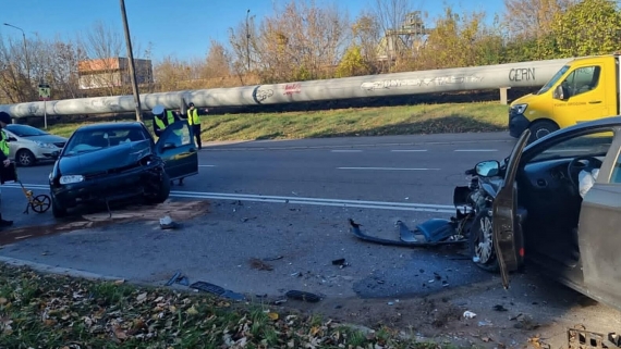 Wypadek na ul. Poleskiej, 6.11.2024, fot. Podlaska policja