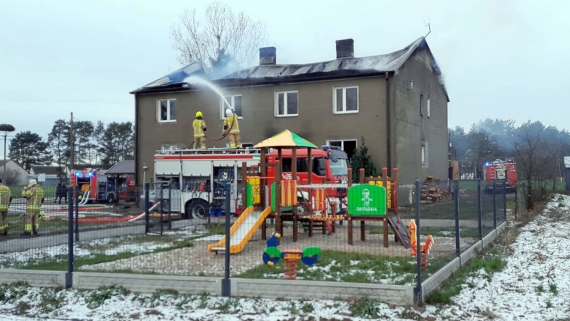 Pożar w miejscowości Wanacja w gminie Turośl, 24.11.2024, fot. dzięki uprzejmości Słuchacza