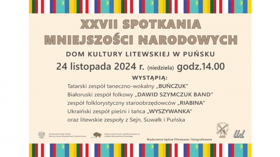 Plakat 27. Spotkań Mniejszości Narodowych, źródło: https://punsk-kultura.pl/