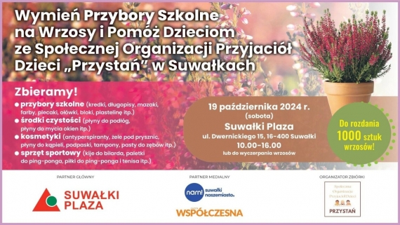 Wymień przybory szkolne na wrzosy. 18.10.2024, Materiał organizatora akcji